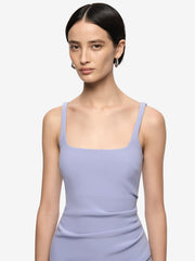 KARINA TUCK MIDI DRESS - PERIWINKLE