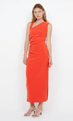 LETTY MIDI DRESS - FIRE RED