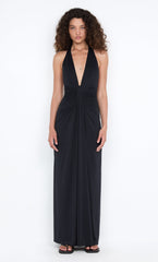 TILLIE DRAPE MAXI DRESS - BLACK