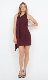 SONNIE ASYM MINI DRESS - PLUM