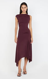 NARA ASYM MIDI DRESS - PLUM
