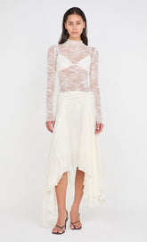 AUDREY ASYM MIDI DRESS - IVORY