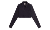 Nylon Faille Cropped Button Down "Black" khw030333 001