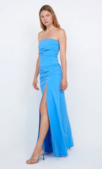 ANGELINA STRAPLESS MAXI DRESS - MID BLUE
