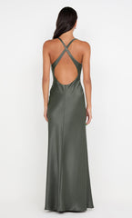 THE DREAMER V NECK DRESS - DARK WILLOW OLD
