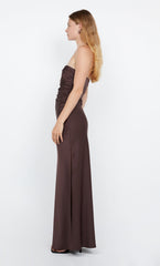 ETERNITY STRAPLESS MAXI DRESS - DARK CHOCOLATE