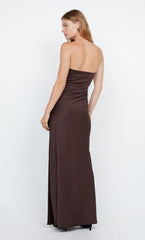 ETERNITY STRAPLESS MAXI DRESS - DARK CHOCOLATE