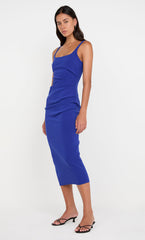 KARINA TUCK MIDI DRESS - SAPPHIRE