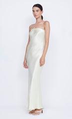MOONDANCE STRAPLESS DRESS - ICE YELLOW