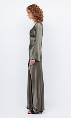 REN LONG SLEEVE MAXI DRESS - DARK WILLOW
