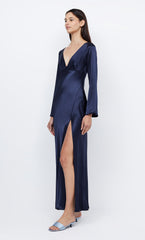 REN LONG SLEEVE MAXI DRESS - INK
