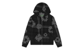 Plaid Cotton Wreath Zip Hoodie "Black" DT390