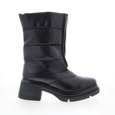Edwin Womens Black Leather Zipper Casual Dress Boots