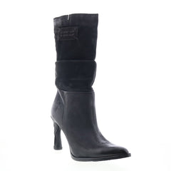 Faron Womens Black Leather Zipper Casual Dress Boots