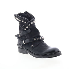Vianne Womens Black Leather Zipper Casual Dress Boots