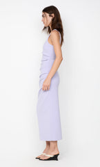 KARINA TUCK MIDI DRESS - LILAC