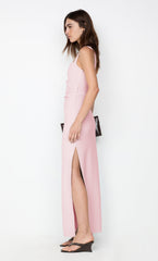 LEORA TUCK MAXI DRESS - POWDER PINK