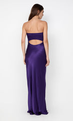 CINDER STRAPLESS MAXI DRESS - DEEP PURPLE