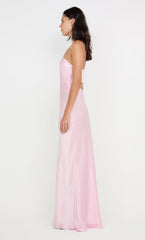 CINDER STRAPLESS MAXI DRESS - POWDER PINK
