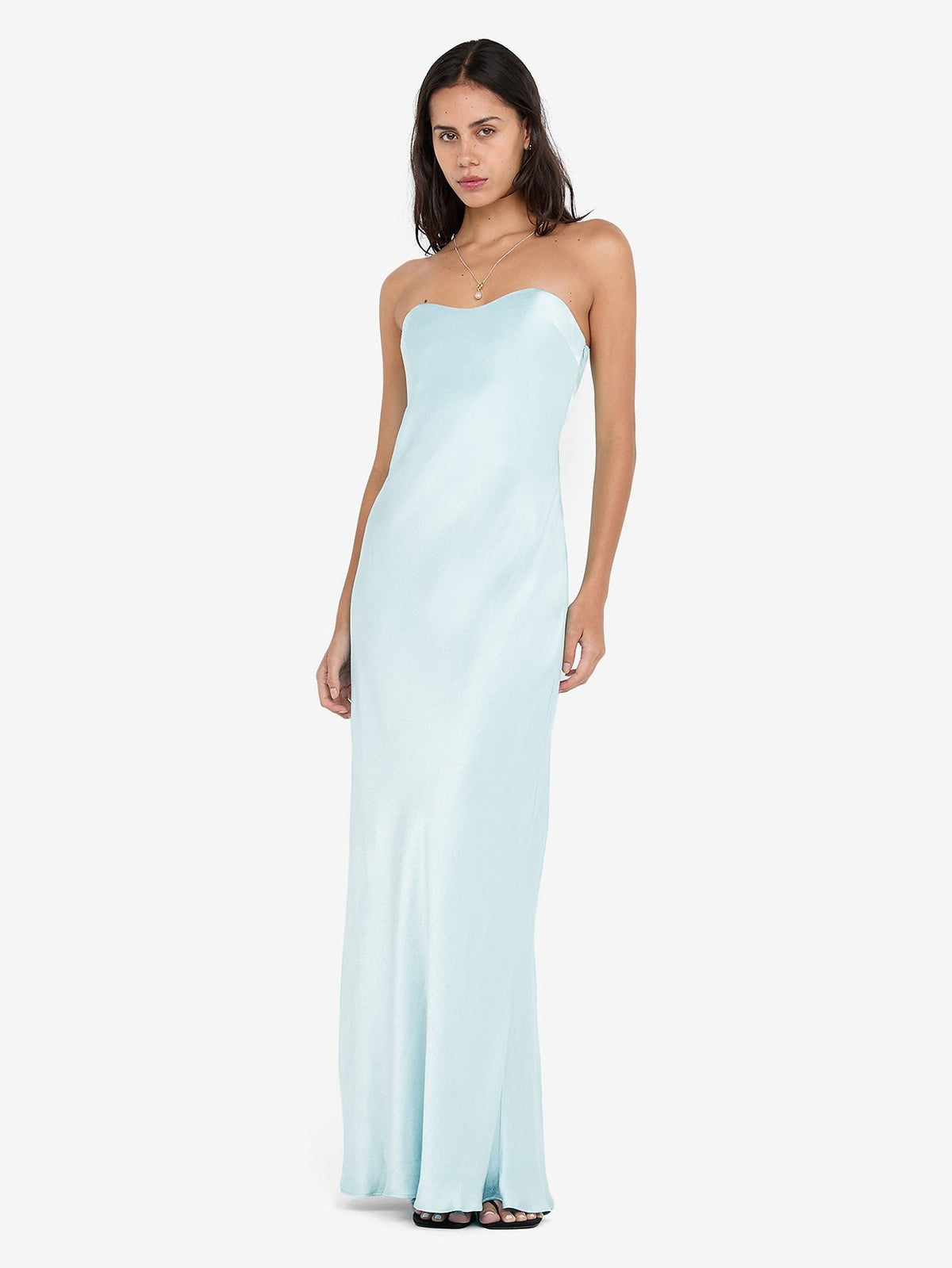 CINDER STRAPLESS MAXI DRESS - ARCTIC BLUE