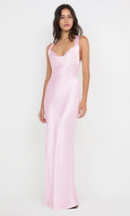 GIA HALTER MAXI DRESS - POWDER PINK