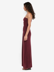 NOEMI STRAPLESS DRESS - PLUM