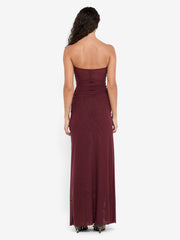 NOEMI STRAPLESS DRESS - PLUM