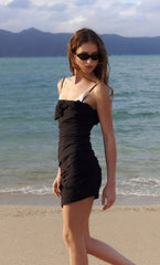 ALLIRA ASYM MINI DRESS - BLACK