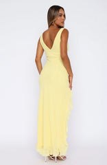 Tell Me Everything Maxi Dress Lemon