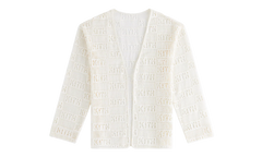 Ethan Logo Lace Cardigan "Off-White" khw010111 114