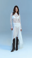 AUDREY ASYM MIDI DRESS - IVORY