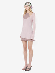 AUGUSTIN LAYERED MINI DRESS - MAUVE/MAUVE SMOKE