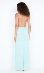 JUNIPER HALTER MAXI DRESS - SPEARMINT