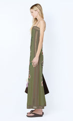 CAMELIA MAXI DRESS - OLIVE GARDENIA FLORAL