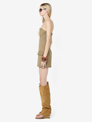 FAYE STRAPLESS MINI DRESS - OLIVE