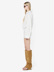 ROMI LONG SLEEVE MINI DRESS - IVORY/BLACK STRIPE