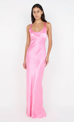 MAXINA CROSSOVER DRESS - CANDY PINK