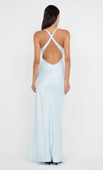 THE DREAMER V NECK DRESS - ARCTIC BLUE