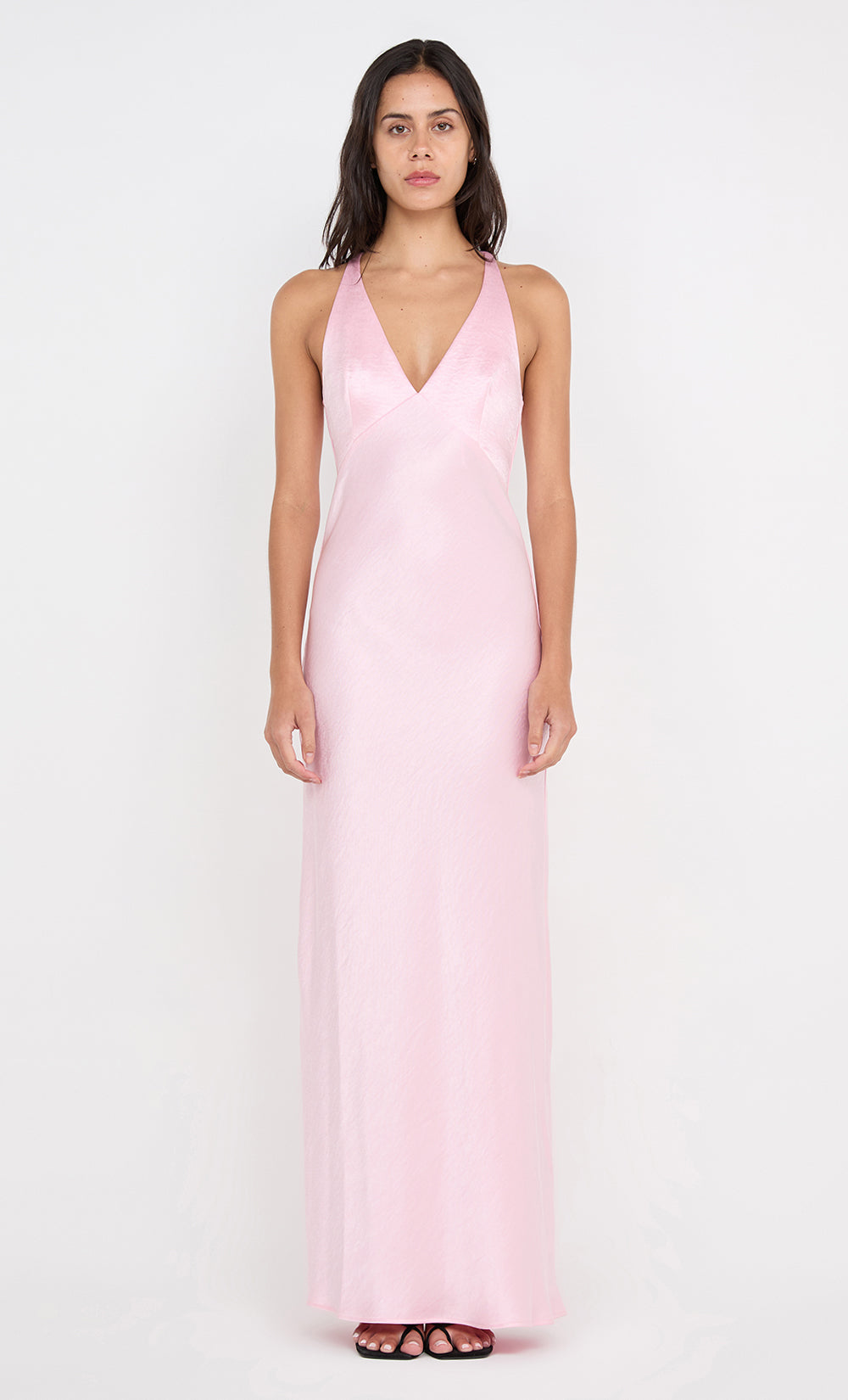 THE DREAMER V NECK DRESS - POWDER PINK
