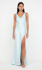 AUSTEN COWL NECK MAXI DRESS - ARCTIC BLUE