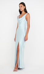 AUSTEN COWL NECK MAXI DRESS - ARCTIC BLUE