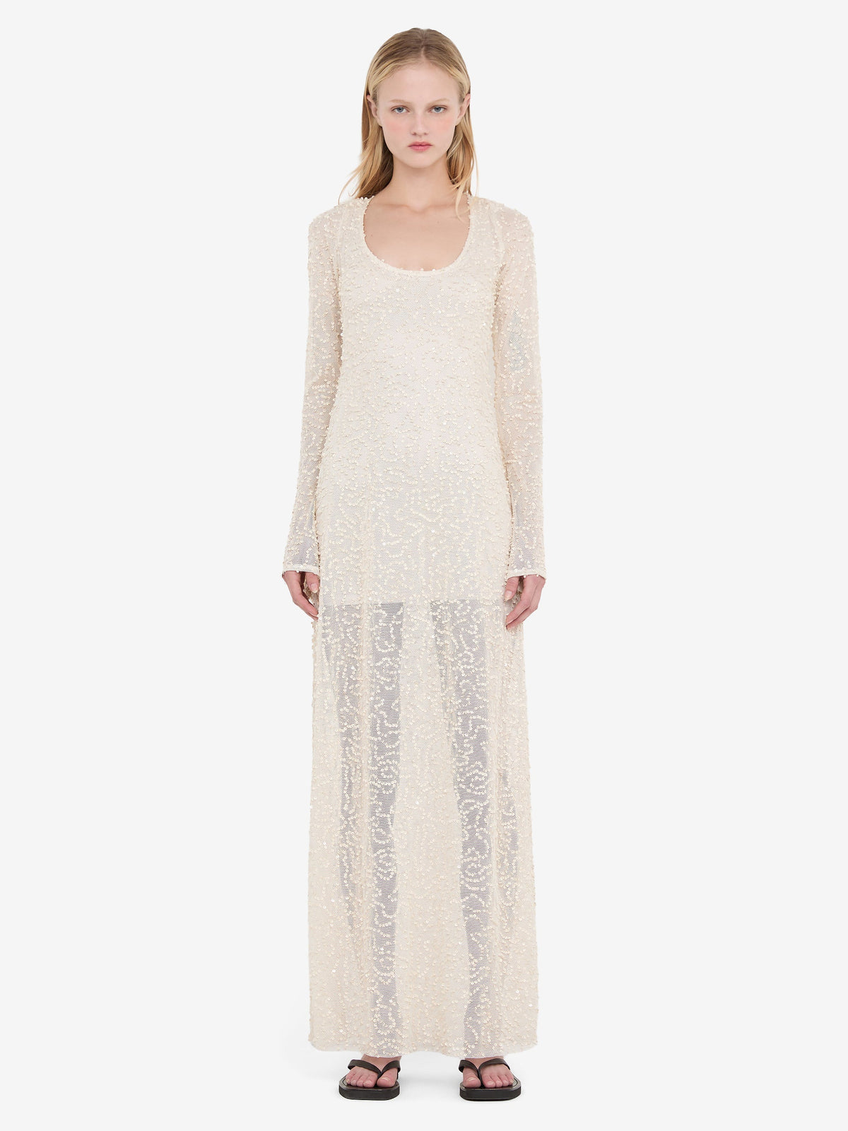EDITH LONG SLEEVE GOWN - BUTTERCREAM
