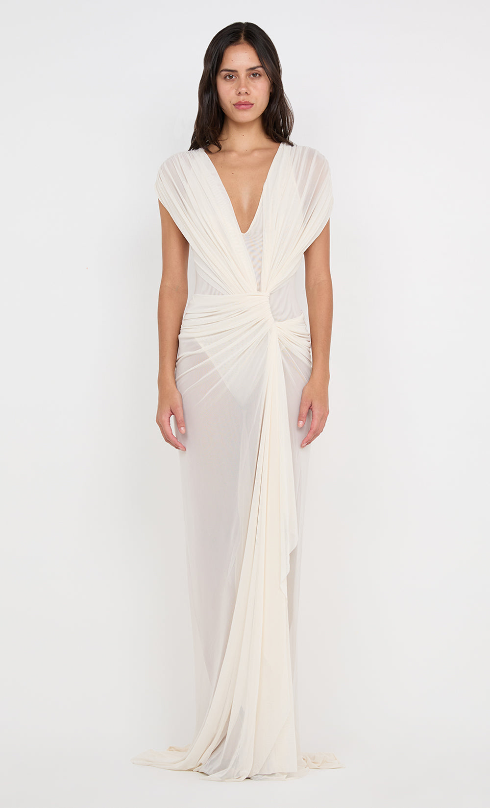 LEIA DRAPE GOWN - BUTTERCREAM