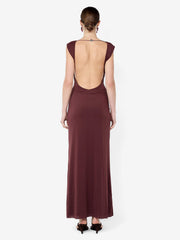 BRIGITTE COWL NECK MAXI DRESS - BLACKBERRY