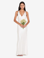 THE DREAMER V NECK DRESS - IVORY