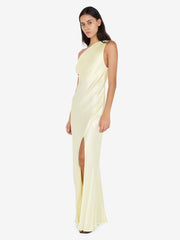 SOL ASYM DRESS - ICE YELLOW