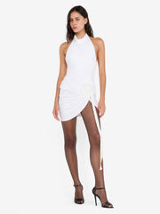 VIOLA SPIRAL MINI DRESS - WHITE