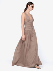 MARLOWE MAXI DRESS - TAUPEE
