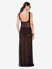 EMARETTA SCOOP MAXI DRESS - DARK CHOCOLATE