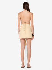 VARA DRAPE MINI DRESS - SANDSTONE
